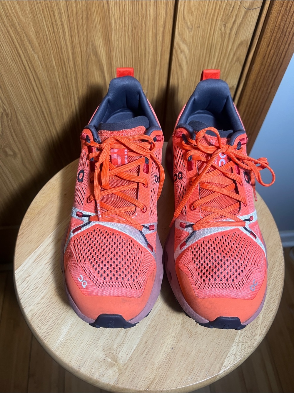 On Running Women's Coral Orange Mesh Running Shoes